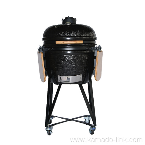 Black Ceramic Kamado Grill Barbecue